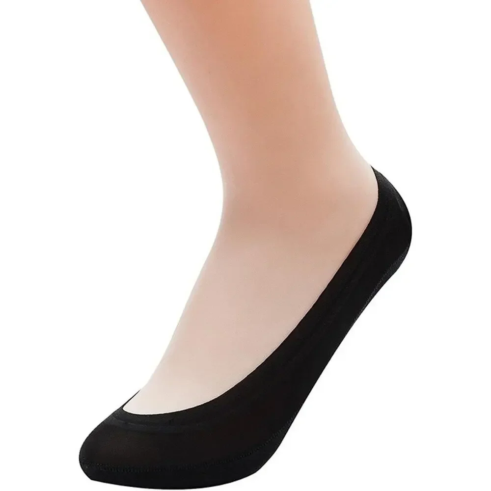 4 Pairs Women's Size 6-10 No Show Liner Socks Low Cut Cotton Nylon Non-Slip